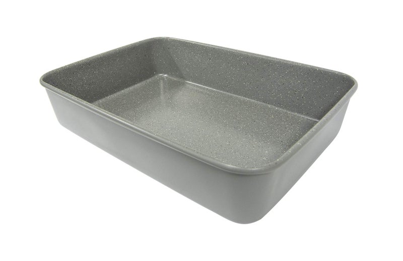 casaWare 15 x 10 x 3-Inch Ultimate Series Commercial Weight Ceramic Coated Non-Stick Lasagna/Roasting Pan (Silver Granite) - Image 2